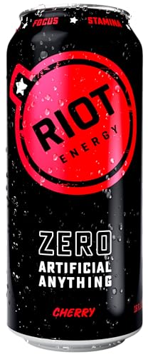 Riot Energy Cherry Watermelon Energy Drink, Case of 12, 16 Fl Oz Cans