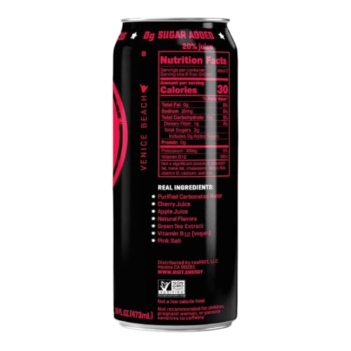 Riot Energy Cherry Watermelon Energy Drink, Case of 12, 16 Fl Oz Cans