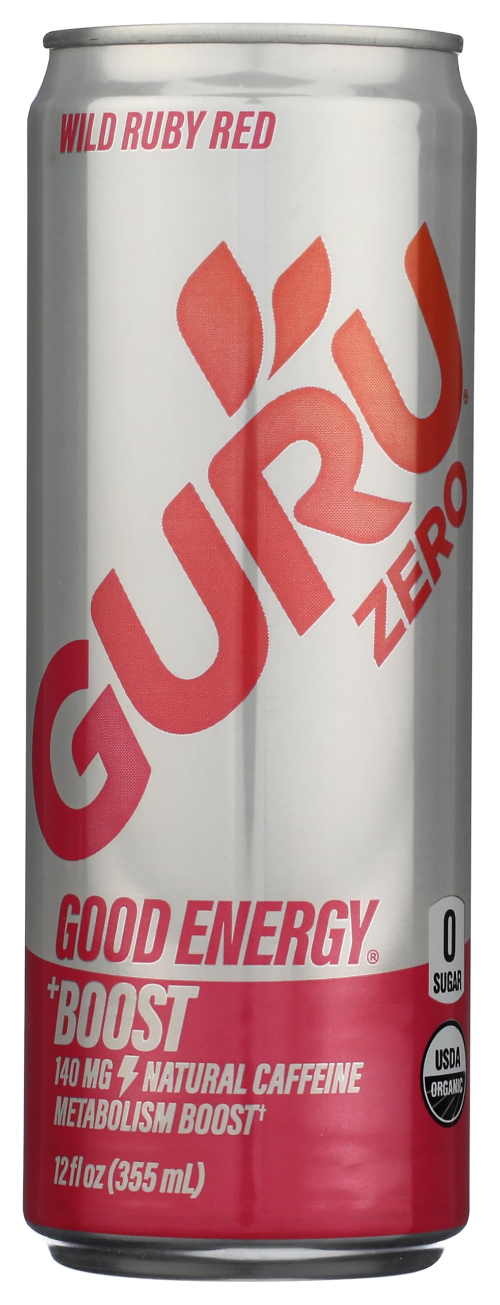 Guru Organic Wild Ruby Red Energy Drink, Case of 24, 12 Fl Oz Cans