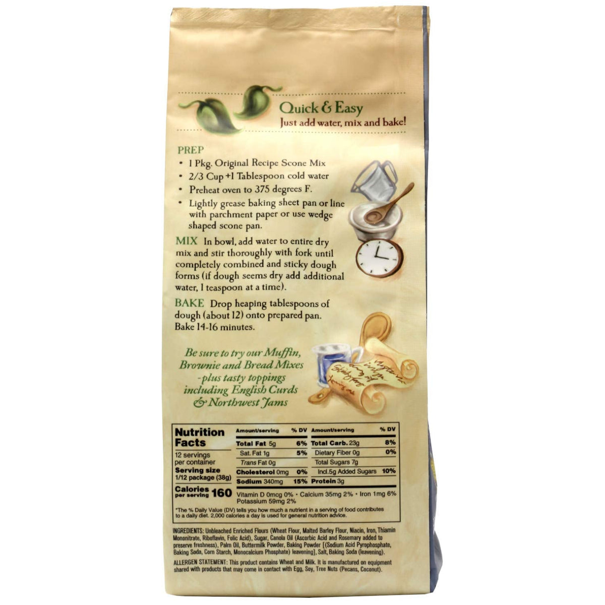 Sticky Fingers Bakeries Original Scone Mix, Case of 6, 16 Ounce