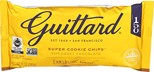 Guittard Semisweet Chocolate Super Cookie Chips, 48% Cacao, Case of 12, 10 Ounce