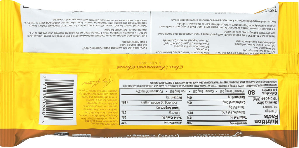 Guittard Semisweet Chocolate Super Cookie Chips, 48% Cacao, Case of 12, 10 Ounce