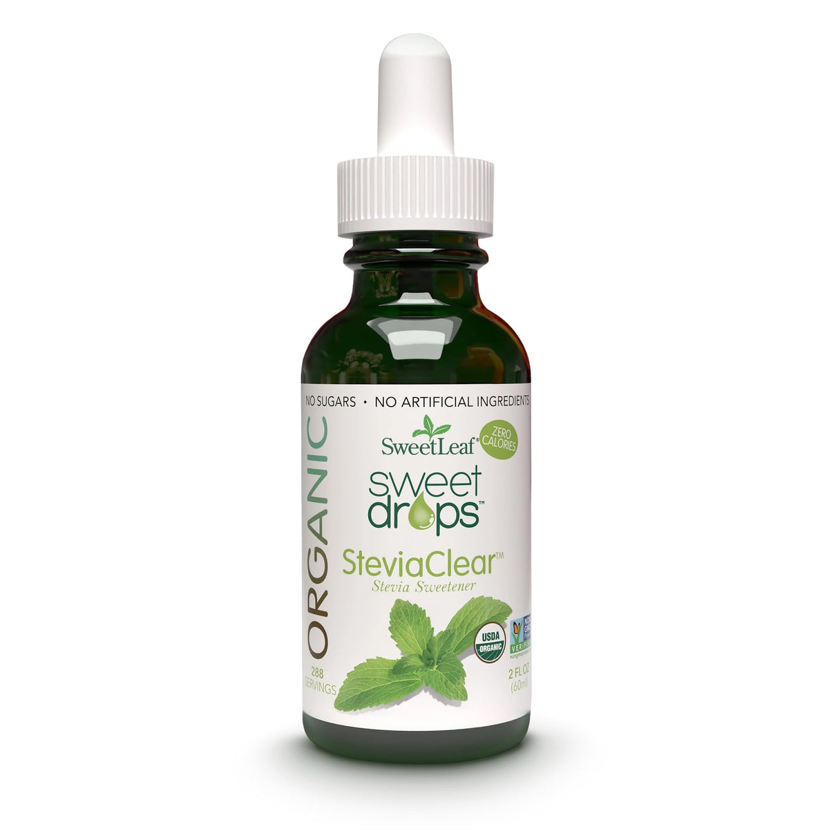 SweetLeaf Organic Clear Sweet Drops Stevia Sweetener, Case of 6, 2 Fluid Ounce