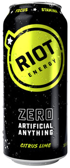 Riot Energy Citrus Lime Energy Drink, Case of 12, 16 Fluid Ounce Cans