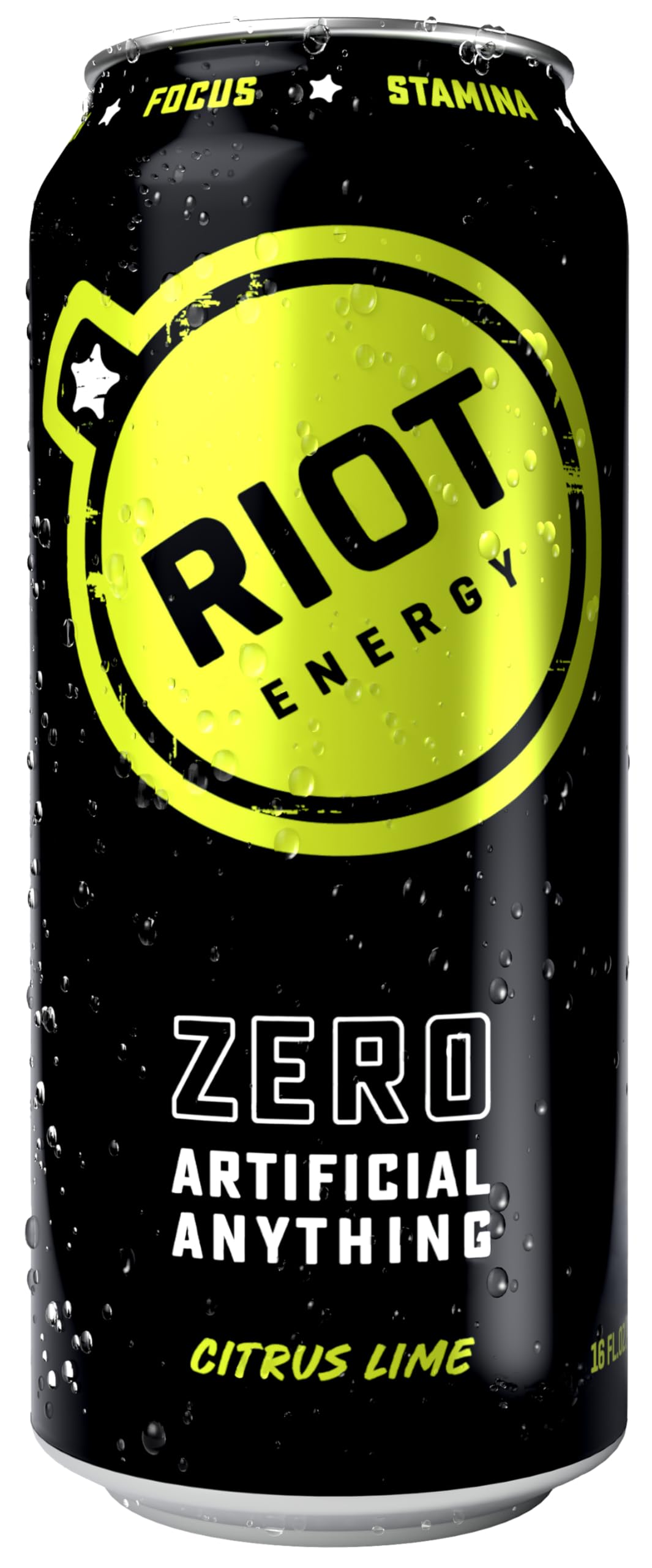 Riot Energy Citrus Lime Energy Drink, Case of 12, 16 Fluid Ounce Cans