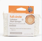 Full Circle Plain Jane Natural Cellulose Kitchen Sponges, Case of 6, 3 Count