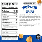 Snack Factory Pop'ums Sea Salt Pretzel Snacks, Case of 12, 9 Oz Bags