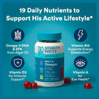 SmartyPants Men's Multi and Omega-3 Gummy Vitamins, 90 Count