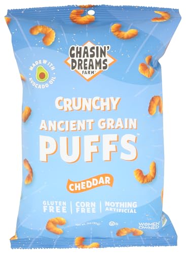 Chasin' Dreams Farm Cheddar Ancient Grain Puffs, Case of 6, 4 oz