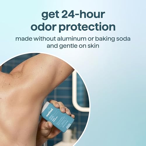 Method Men's Glacier + Granite Deodorant Stick, Case of 24, 2.65 oz