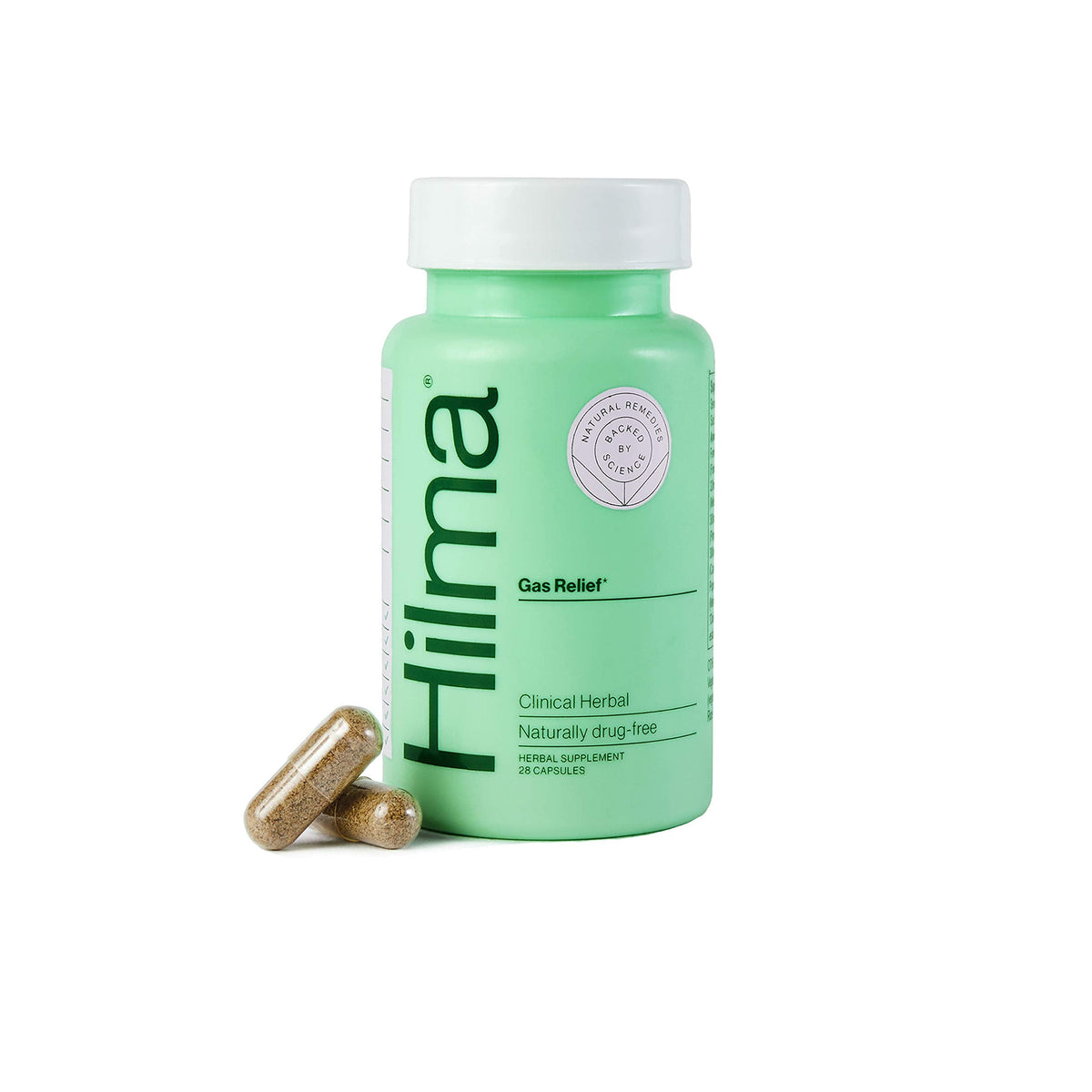 Hilma Natural Gas + Bloat Relief Herbal Supplement Capsules, 28 Count
