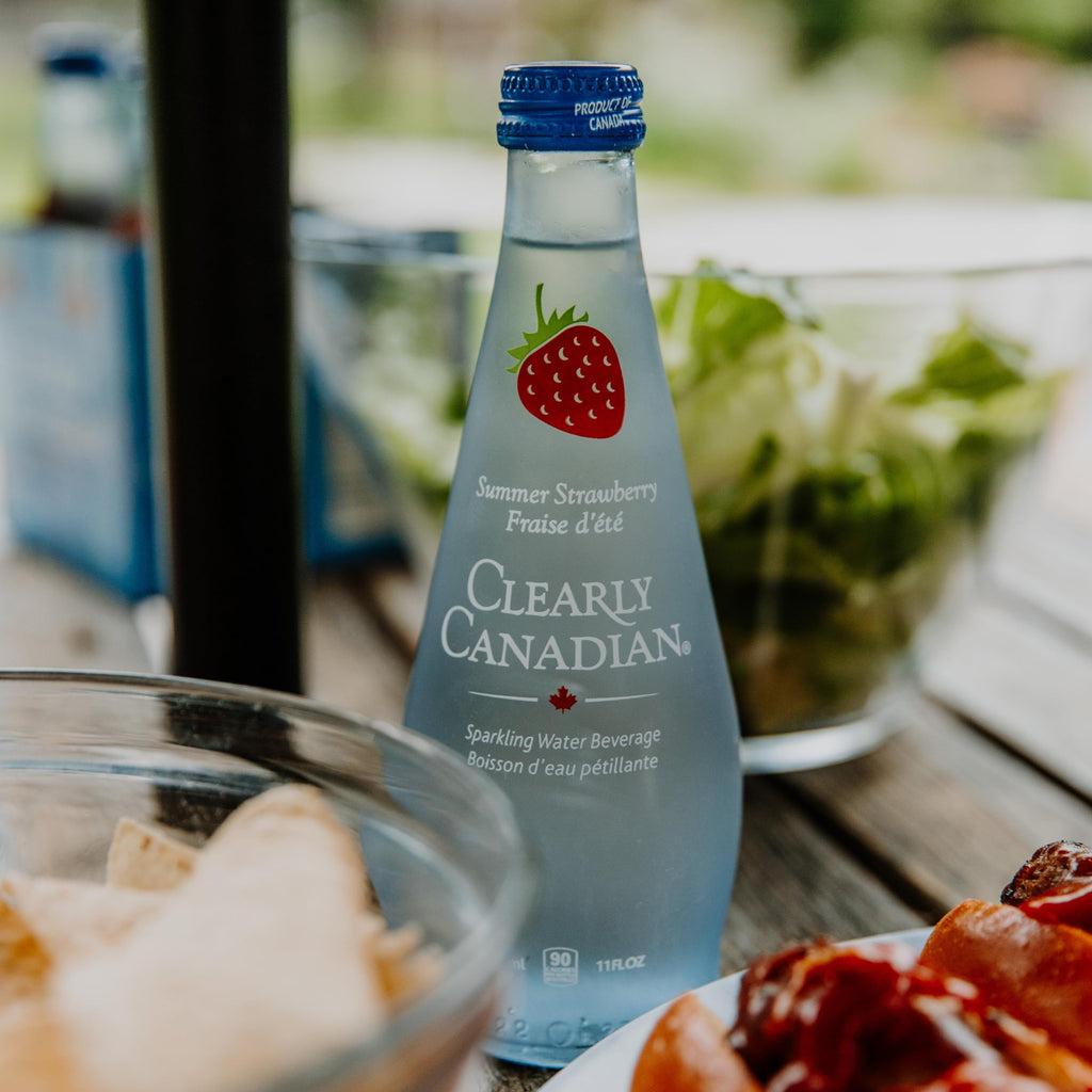 Clearly Canadian Summer Strawberry Sparkling Water, Case of 12, 11 fl oz