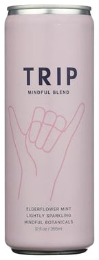 TRIP Mindful Blend Elderflower Mint Sparkling Drink, 12 Fluid Ounce Cans, Case of 12