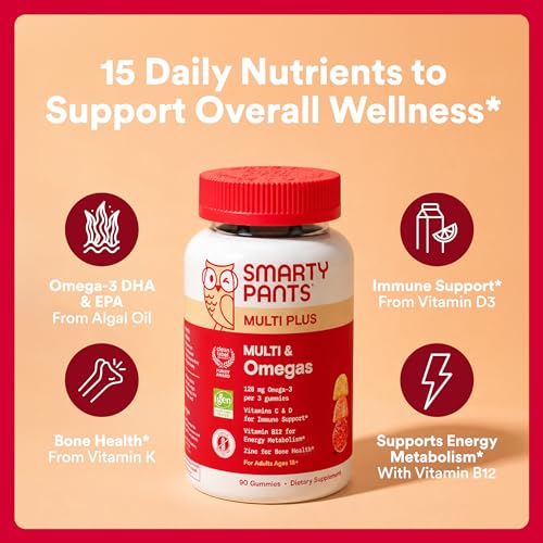 SmartyPants Adult Multi and Omega Gummy Vitamins, 90 Count