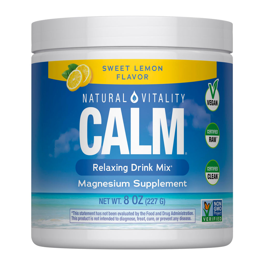 Natural Vitality Calm Sweet Lemon Magnesium Supplement Powder, 8 Ounce Container