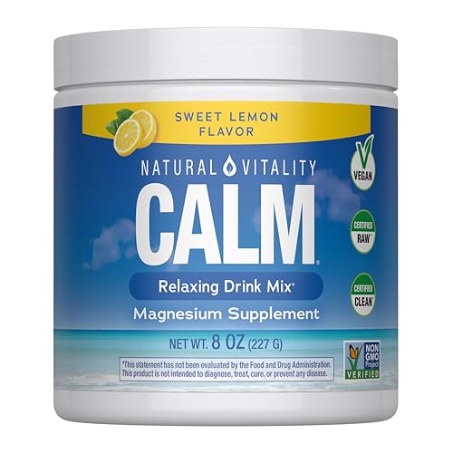 Natural Vitality Calm Sweet Lemon Magnesium Supplement Powder, 8 Ounce Container