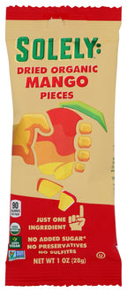 Solely Organic Dried Mango Fruit Pieces, Case of 12, 1 Ounce Bags