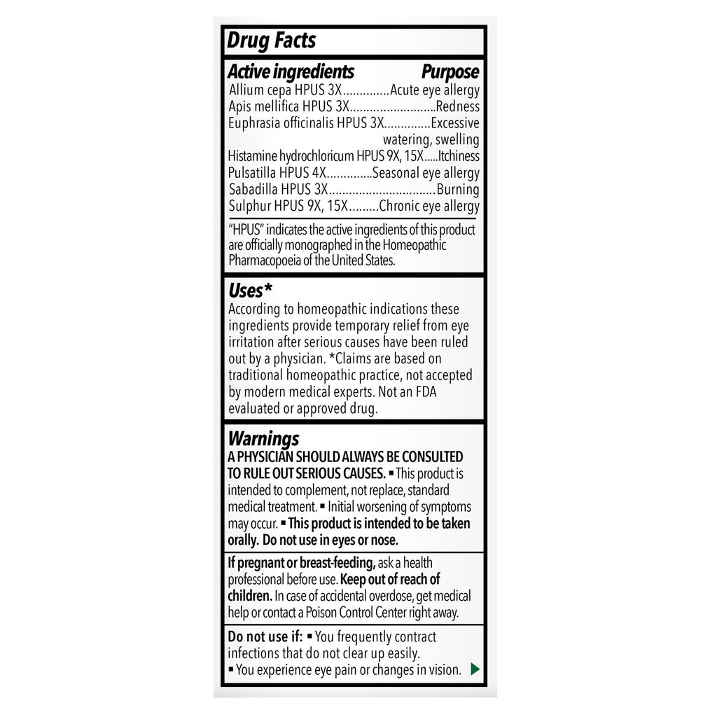 Natural Eyes Allergy Relief Eye Drops and Tablets, 70 Count