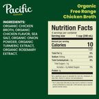 Pacific Foods Organic Chicken Broth, Case of 6, 4 Cartons, 8 fl oz Each