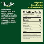 Pacific Foods Organic Chicken Broth, Case of 6, 4 Cartons, 8 fl oz Each
