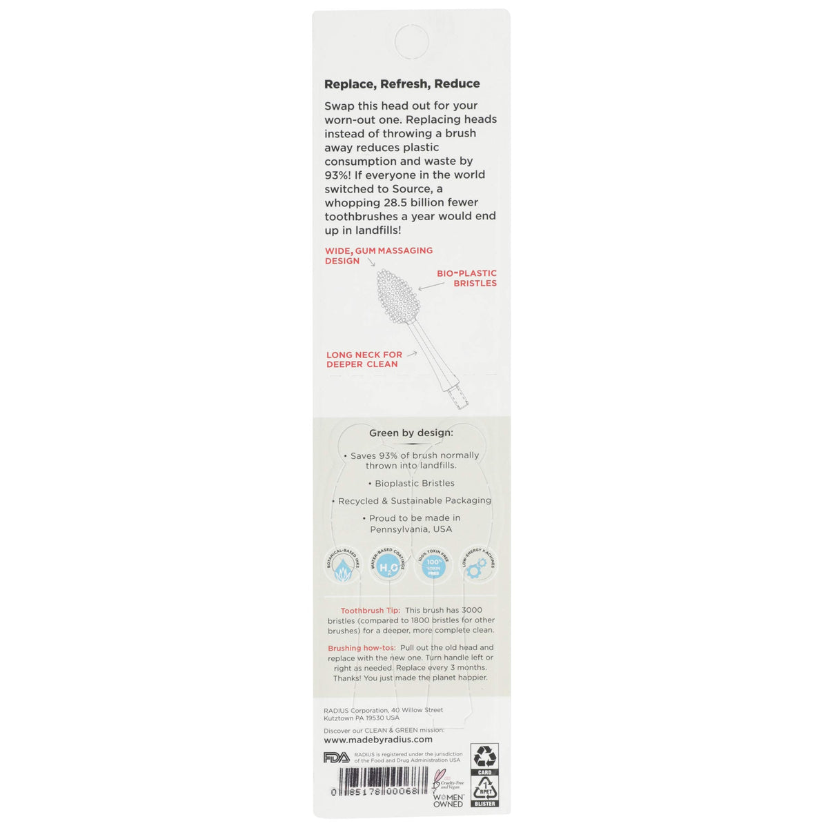 Radius Replacement Heads, Medium, 2 Count
