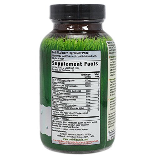Irwin Naturals Ginkgo Smart Max Focus, 60 Liquid Softgels
