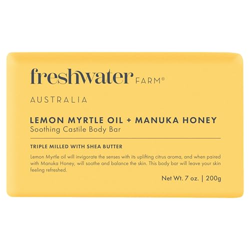 Freshwater Farm Australia Lemon Myrtle And Manuka Honey Body Bar, Case of 8, 7 Ounces Each