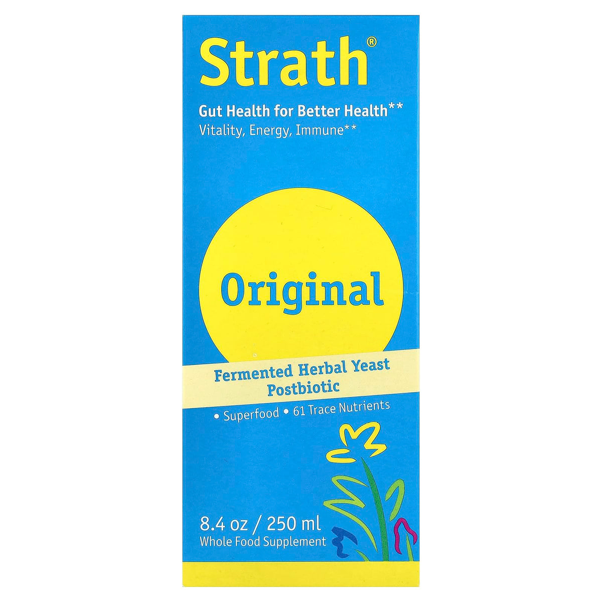 Bio-Strath Original Fermented Herbal Yeast Postbiotic Liquid, 8.4 Fluid Ounces