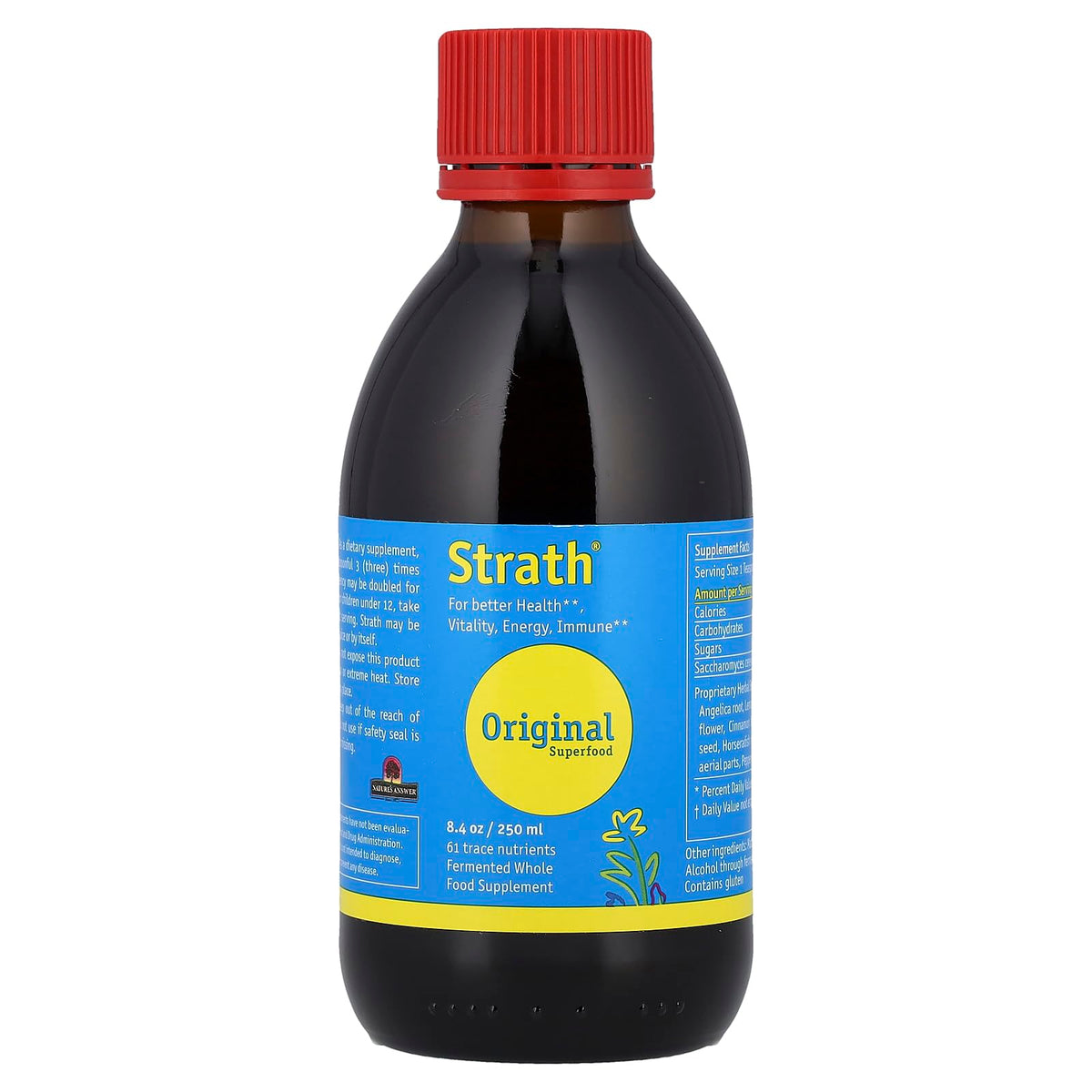 Bio-Strath Original Fermented Herbal Yeast Postbiotic Liquid, 8.4 Fluid Ounces