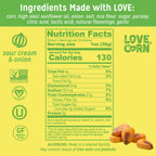 Love Corn Sour Cream and Onion Crunchy Corn, Case of 6, 4 Ounce