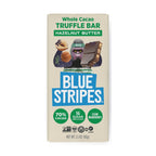 Blue Stripes Whole Cacao Hazelnut Butter Dark Chocolate Truffle Bar, Case of 24, 2.1 Ounce Bars