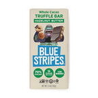 Blue Stripes Whole Cacao Hazelnut Butter Dark Chocolate Truffle Bar, Case of 24, 2.1 Ounce Bars