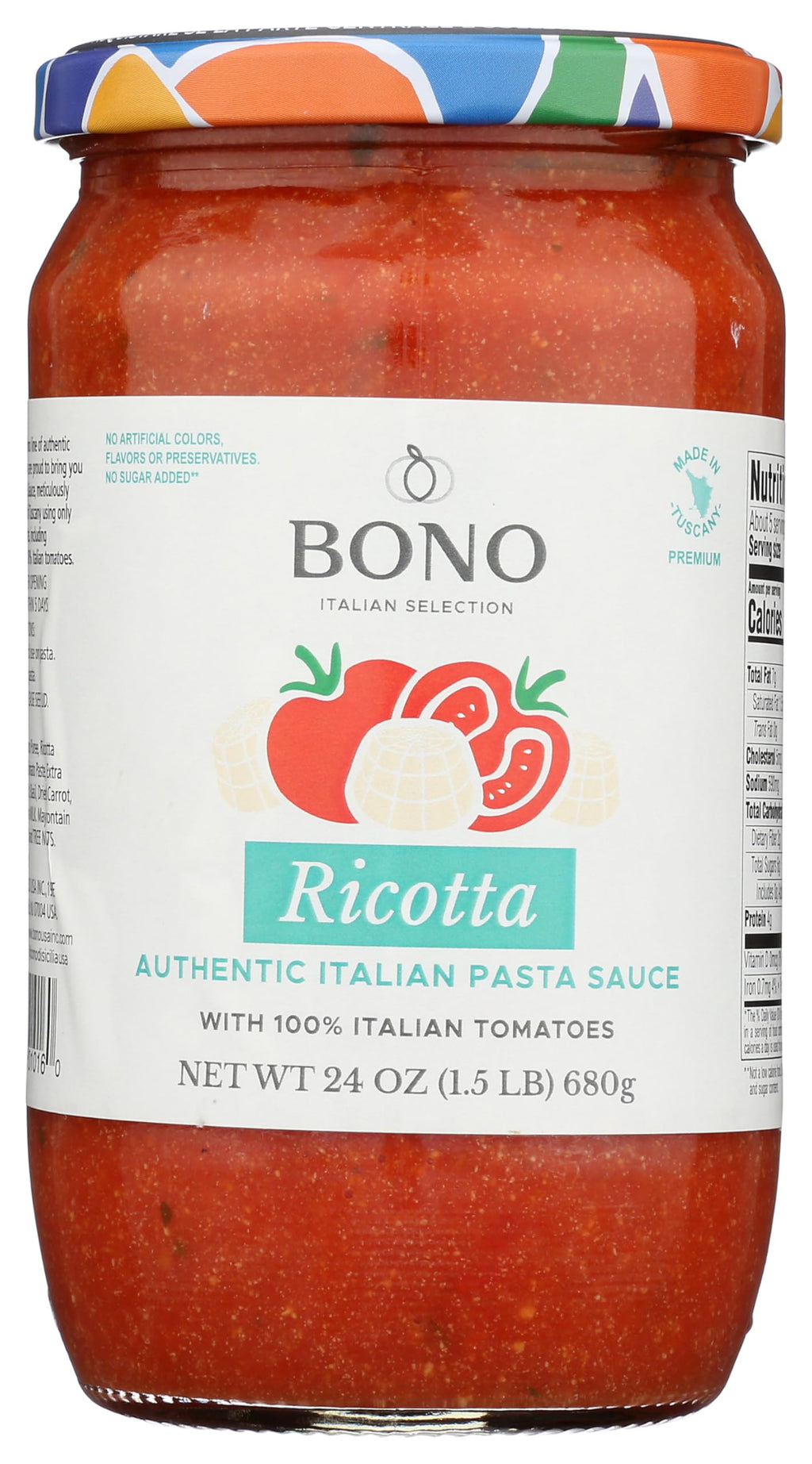 Bono Ricotta Sauce, Case of 6, 24 oz