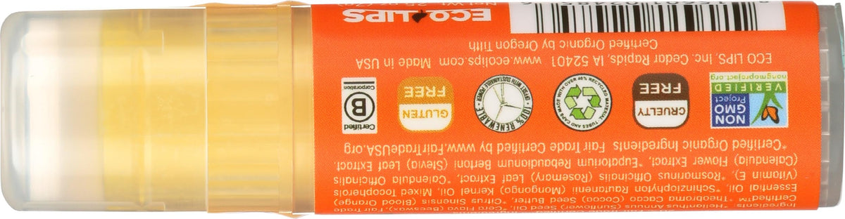 Eco Lips Mongo Kiss Organic Blood Orange Lip Balm, Case of 15, 0.25 Ounces