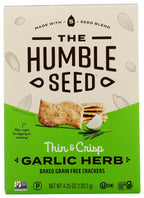 The Humble Seed Grain-Free Garlic Herb Crackers, Case of 6, 4.25 Ounce Boxes