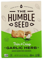 The Humble Seed Grain-Free Garlic Herb Crackers, Case of 6, 4.25 Ounce Boxes