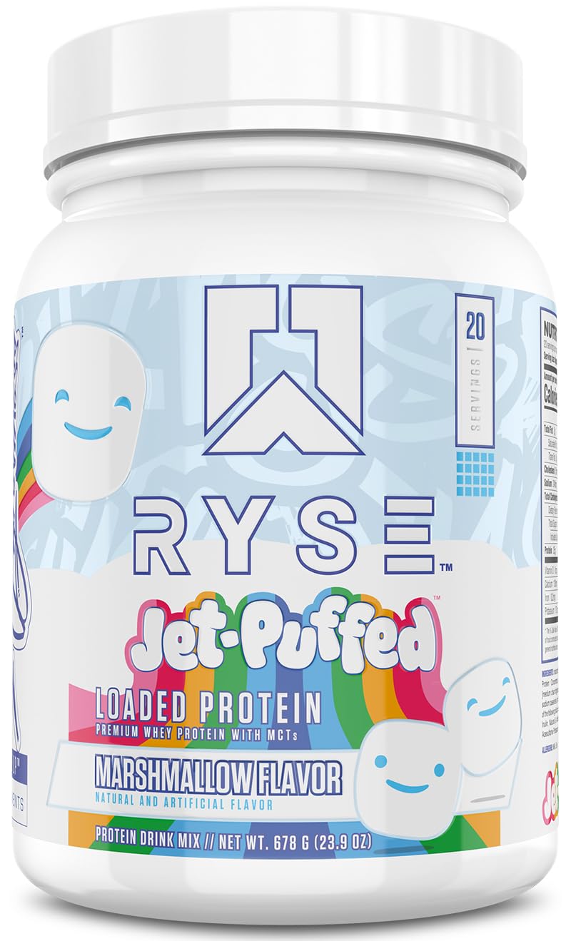 RYSE Loaded Protein Powder, Jet-Puffed Marshmallow, 1.55 Pounds