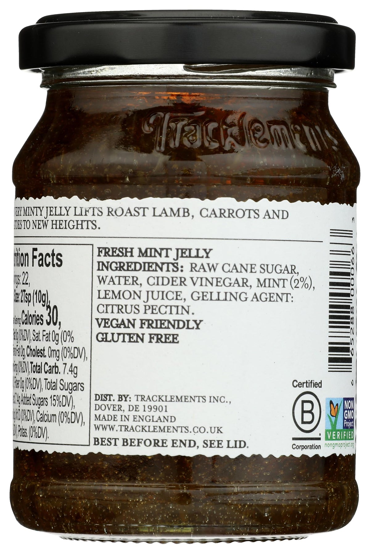 Tracklements Fresh Mint Jelly, Case of 6, 7.7 Ounce Jars