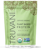 Truvani Organic Matcha Plant Protein Powder, 22 Ounces