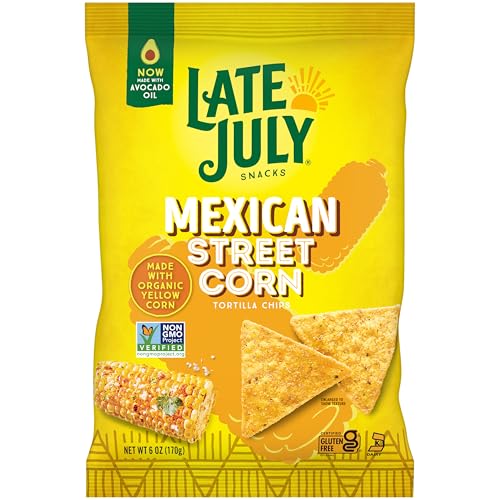 Late July Organic Mexican Street Corn Tortilla Chips, 6 Ounce, Case of 12