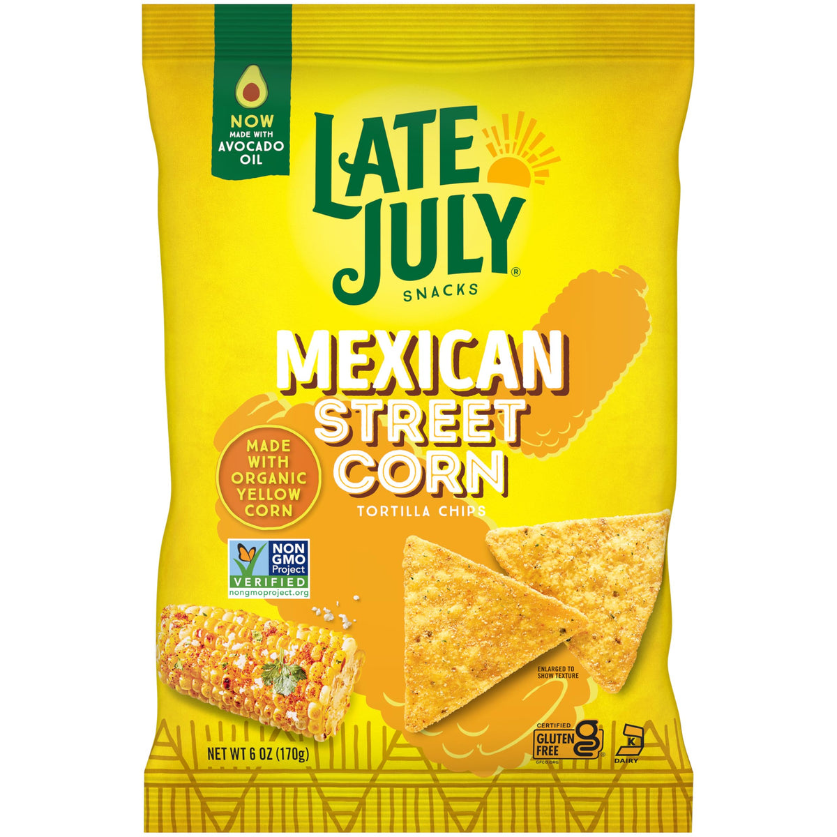 Late July Organic Mexican Street Corn Tortilla Chips, 6 Ounce, Case of 12