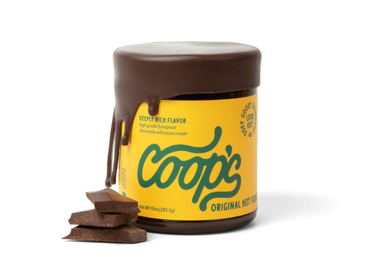 Coop's MicroCreamery Handmade Hot Fudge, Case of 6, 10 Fluid Ounce Jars