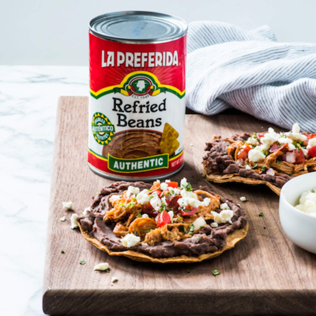 La Preferida Authentic Refried Beans, 16 Oz Cans, Case of 12