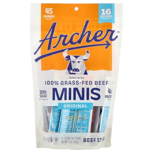 Country Archer Original Mini Beef Sticks, 8 Oz Bags, Case of 6