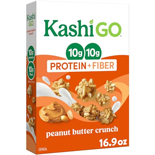 Kashi GO Peanut Butter Crunch Protein Cereal, Case of 10, 16.9 Ounce Boxes