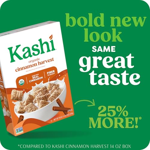 Kashi Cinnamon Harvest Organic Breakfast Cereal, Case of 8, 18 oz Boxes