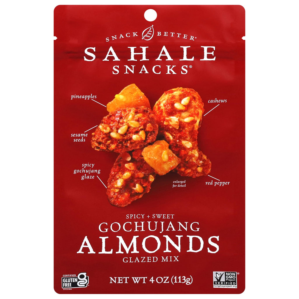 Sahale Snacks Gochujang Almonds Spicy Sweet Glazed Mix, Case of 6, 4 oz