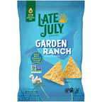 Late July Snacks Organic Garden Ranch Tortilla Chips, Case of 12, 6 oz