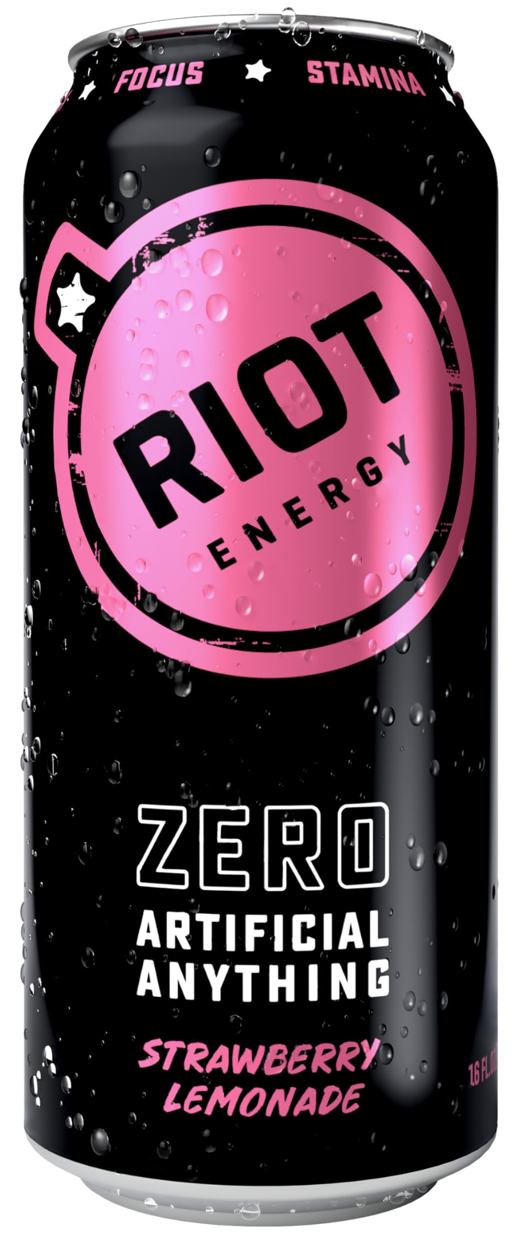 Riot Energy Strawberry Lemon Energy Drink, Case of 12, 16 fl oz Cans