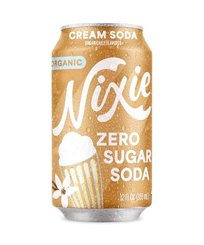 Nixie Organic Zero Sugar Cream Soda, Case of 12, 12 fl oz Cans